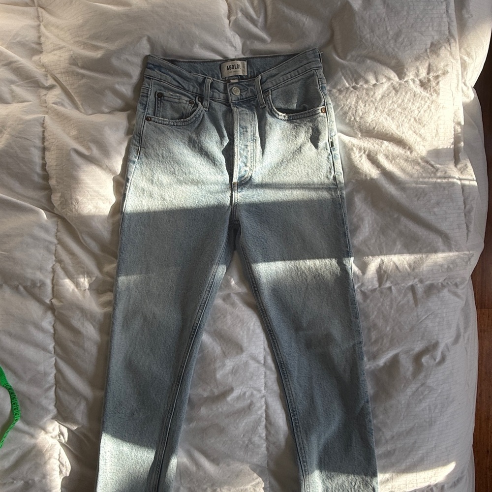 AGOLDE Riley High-Rise Fringe Hem Jeans | 25 - Picture 5 of 9